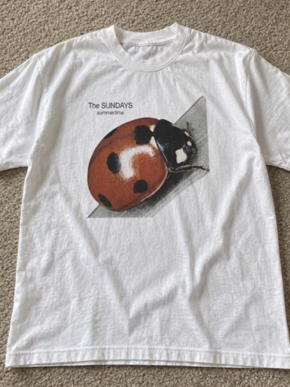 The Sundays Summer Time White Graphic Tee - Ladybug Print